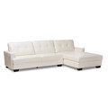 Baxton Studio Adalynn Modern White Faux Leather Upholstered Sectional Sofa 148-8350